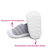 Weltentdecker (gestreift) - rutschfeste & ergonomische Kleinkind Barfußschuhe